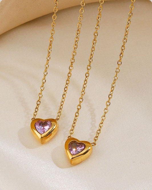 Pink Mini Heart Necklace