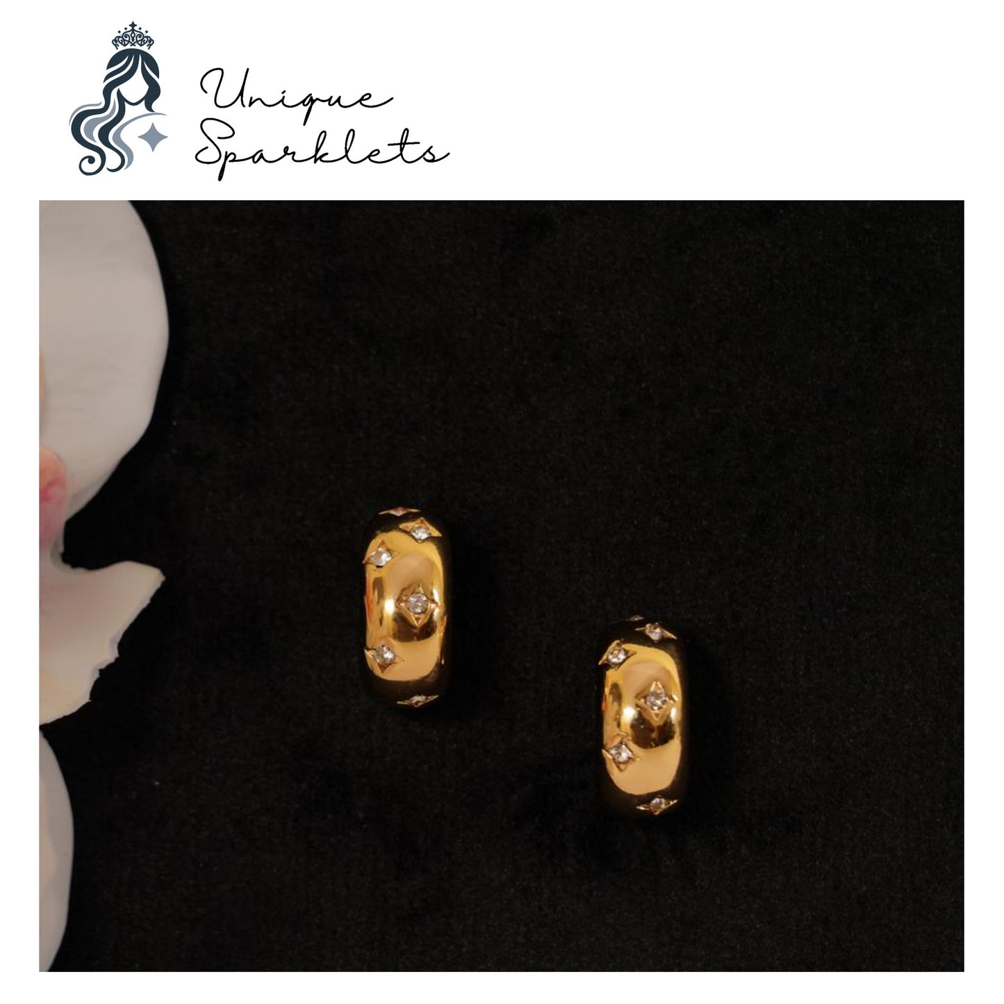 DIAMOND KISSED HOOPS