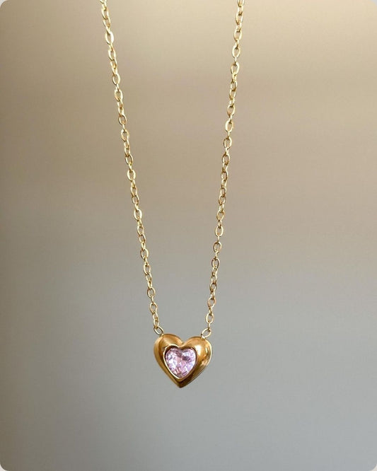 Pink Mini Heart Necklace