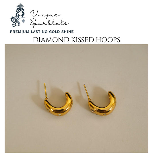 DIAMOND KISSED HOOPS
